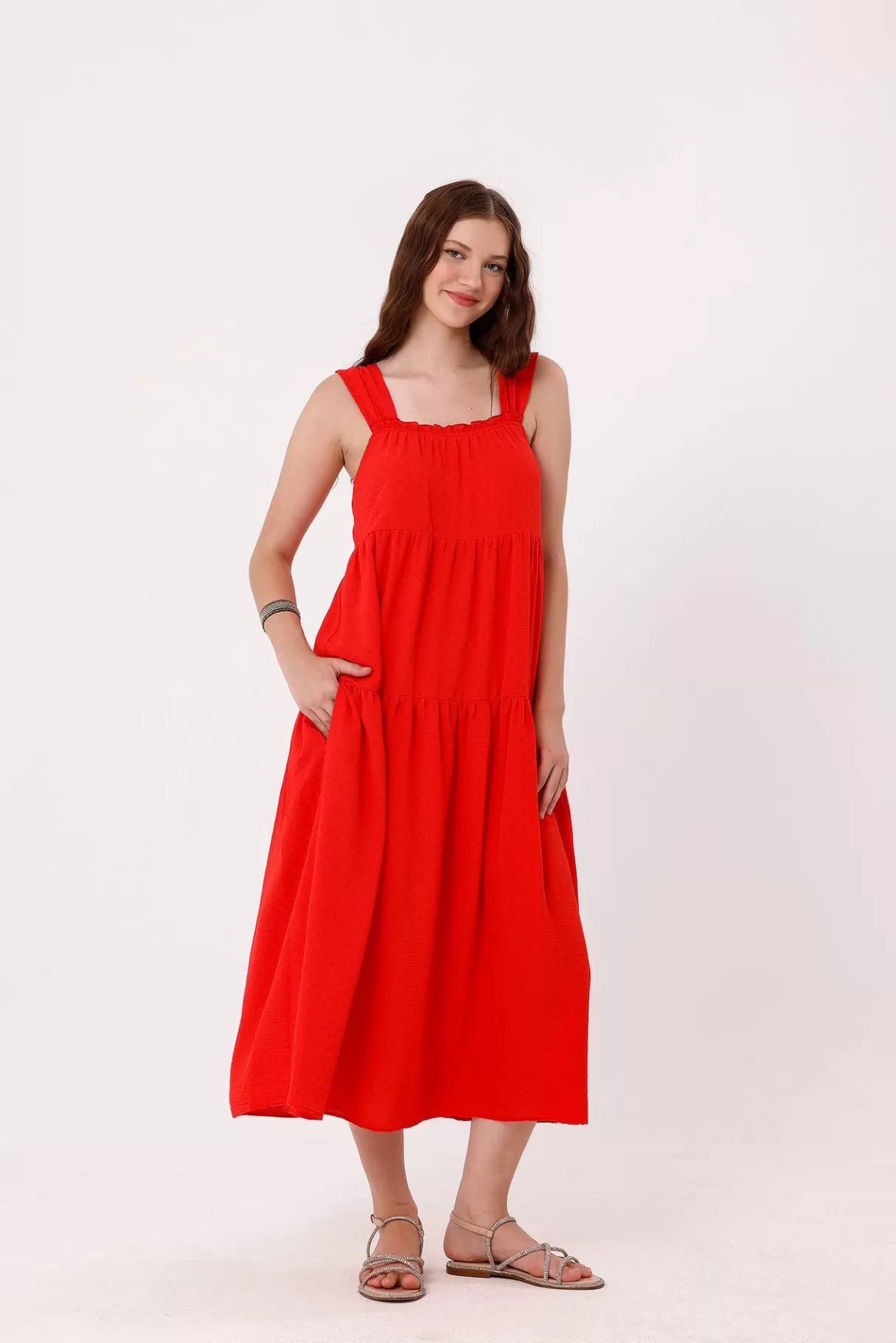 NAF NAF Robes^Robe Vanille Rouge