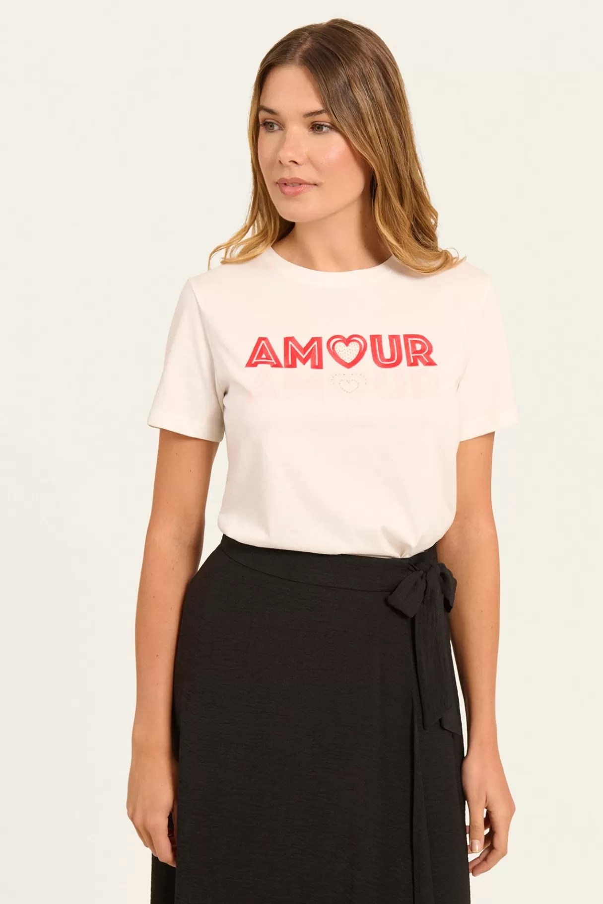NAF NAF Tops & T-shirts^T-shirt Amoureuse Ecru